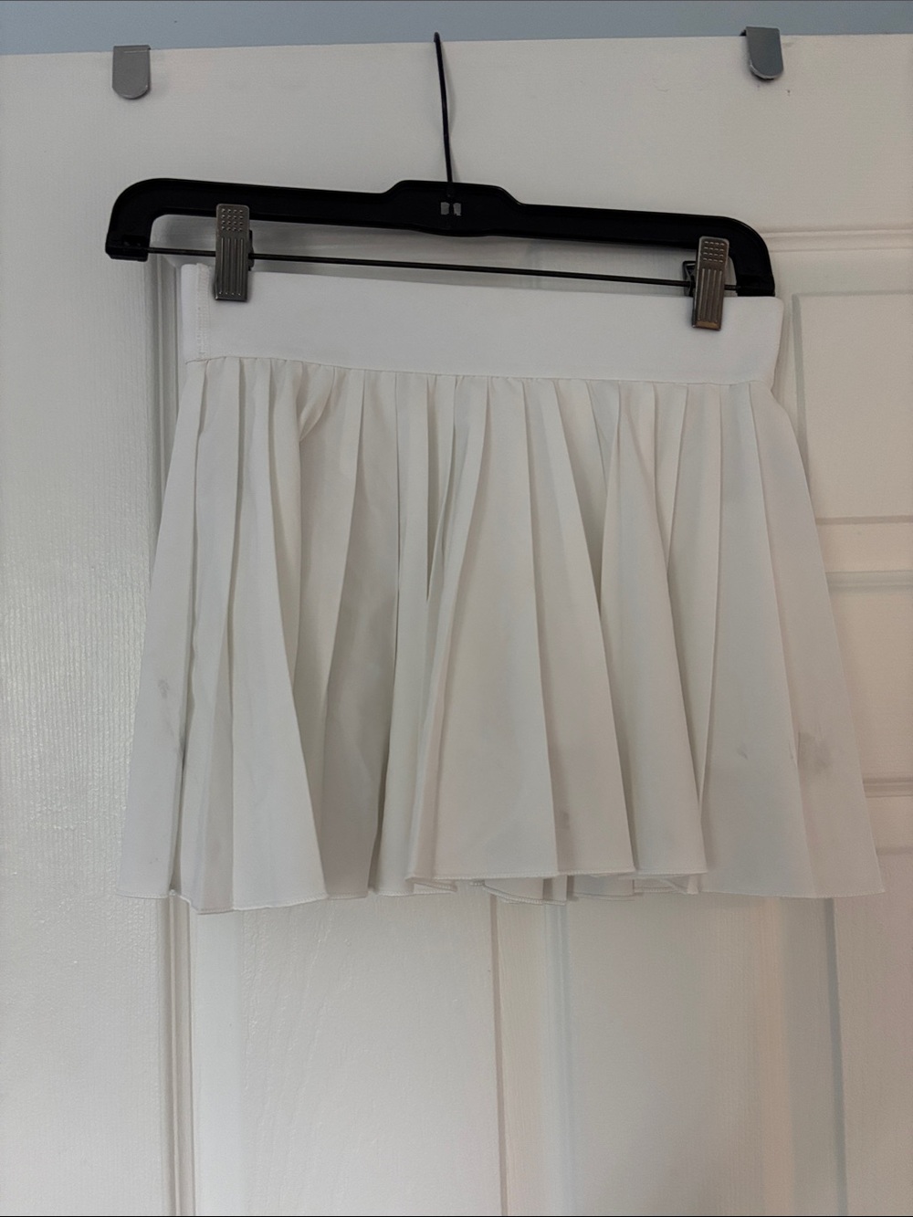 Aritzia White Pleated Circle Skirt